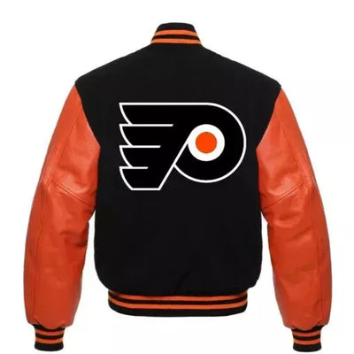 Letterman Philadelphia Flyers Wool & Genuine Leather Varsity Jacket