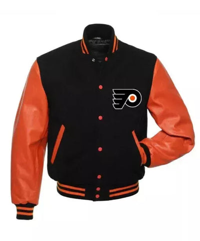 Letterman Philadelphia Flyers Wool & Genuine Leather Varsity Jacket