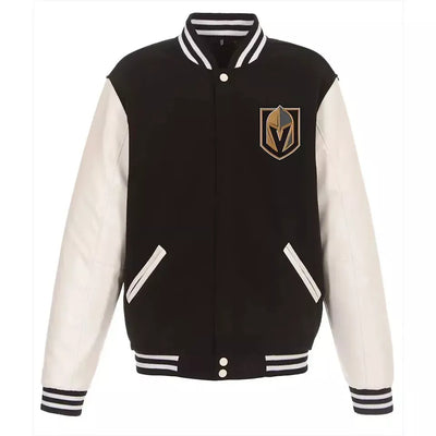 Letterman Vegas Golden Knights Varsity Jacket Wool with Genuine Leather sleeves