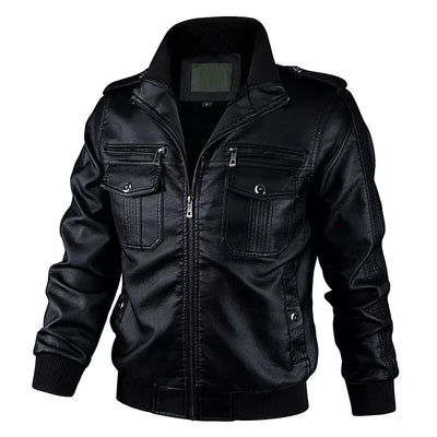 Cafe Racer Retro Men's Real Leather Jacket Motorcycle Biker Black Sheepskin Soft