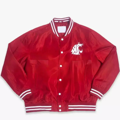 Wazzu Cougars Throwback Roses Script Bomber Kids Varsity Jacket