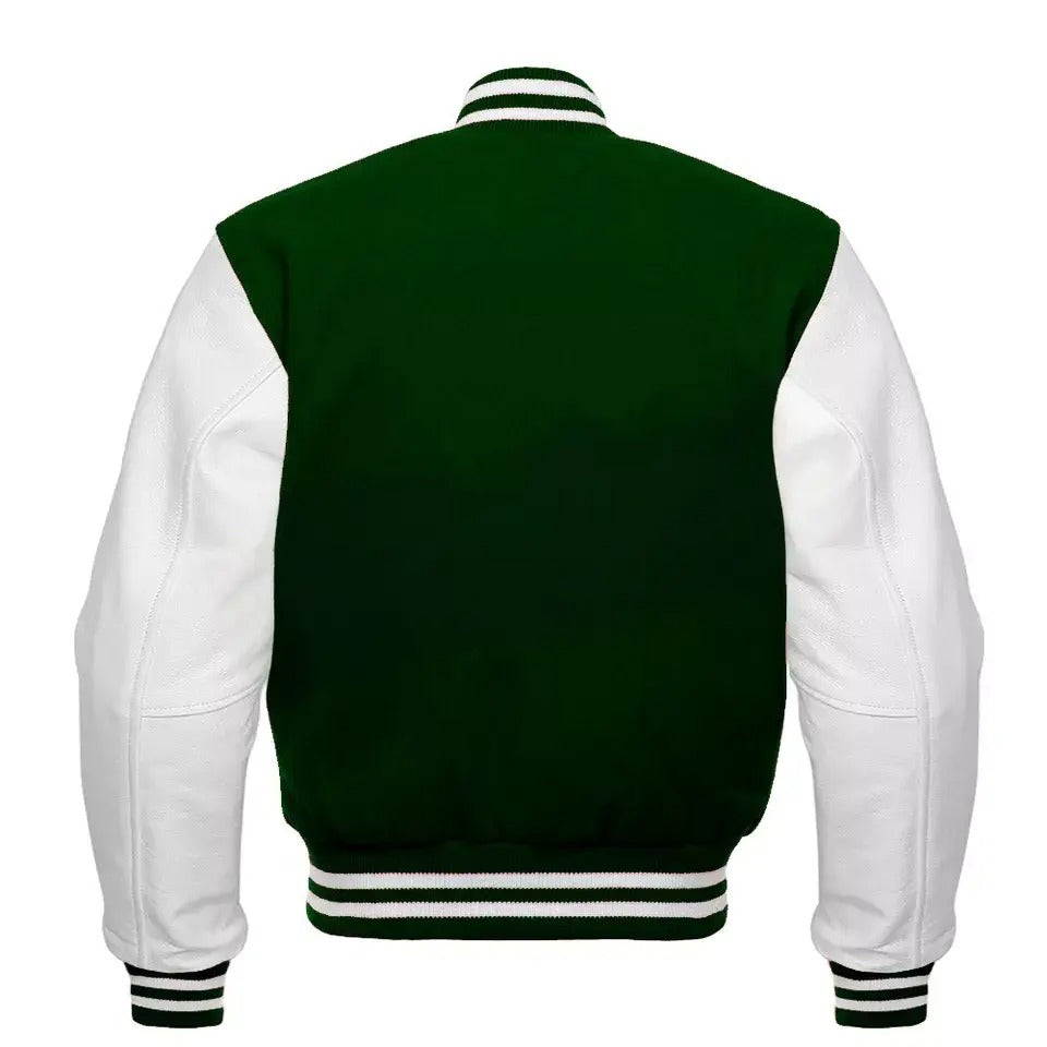 Letterman Baseball KIds Varsity Bomber Wool And Leather Sleeves Jacket