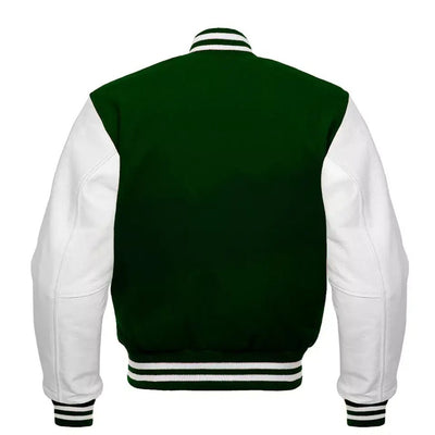 Letterman Baseball KIds Varsity Bomber Wool And Leather Sleeves Jacket