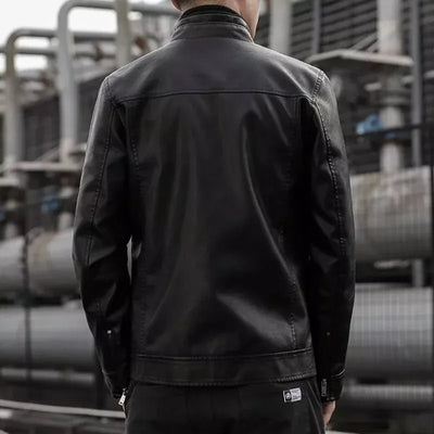 Men’s Leather Biker Jacket – Classic Slim Fit Motorcycle Coat, Durable & Stylish