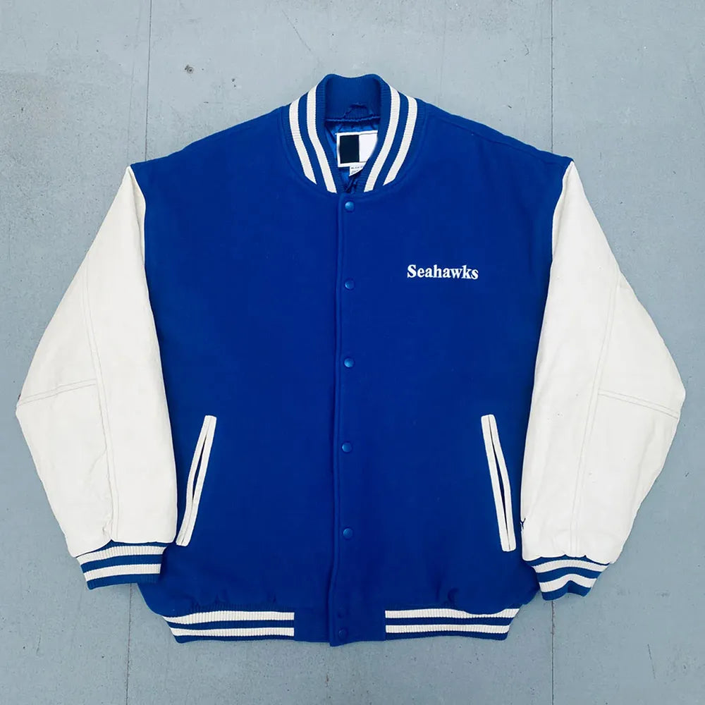 1990’s Seattle Seahawks Royal and White Varsity Jacket - NFL