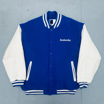 1990’s Seattle Seahawks Royal and White Varsity Jacket - NFL