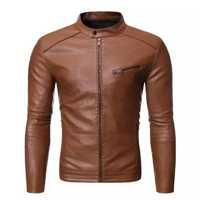 Trendy Retro Biker Leather Jacket for Men – Korean Slim Fit, Perfect for Winter