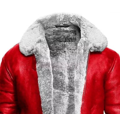 Red A2 Exquisite Coat Santa claus Chirstmas Fashion Leather Bomber Jacket