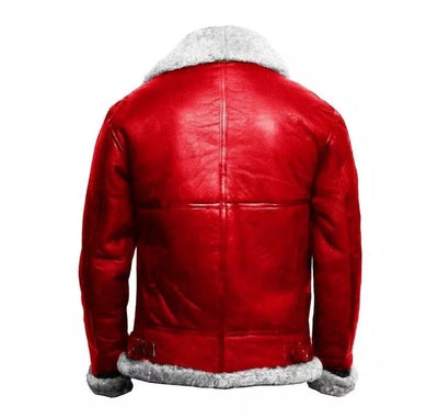 Red A2 Exquisite Coat Santa claus Chirstmas Fashion Leather Bomber Jacket