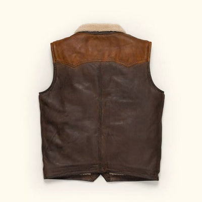 MENS SHEARLING AVIATOR B3 REAL SHEEPSKIN BOMBER FLYING BROWN LEATHER FUR VEST