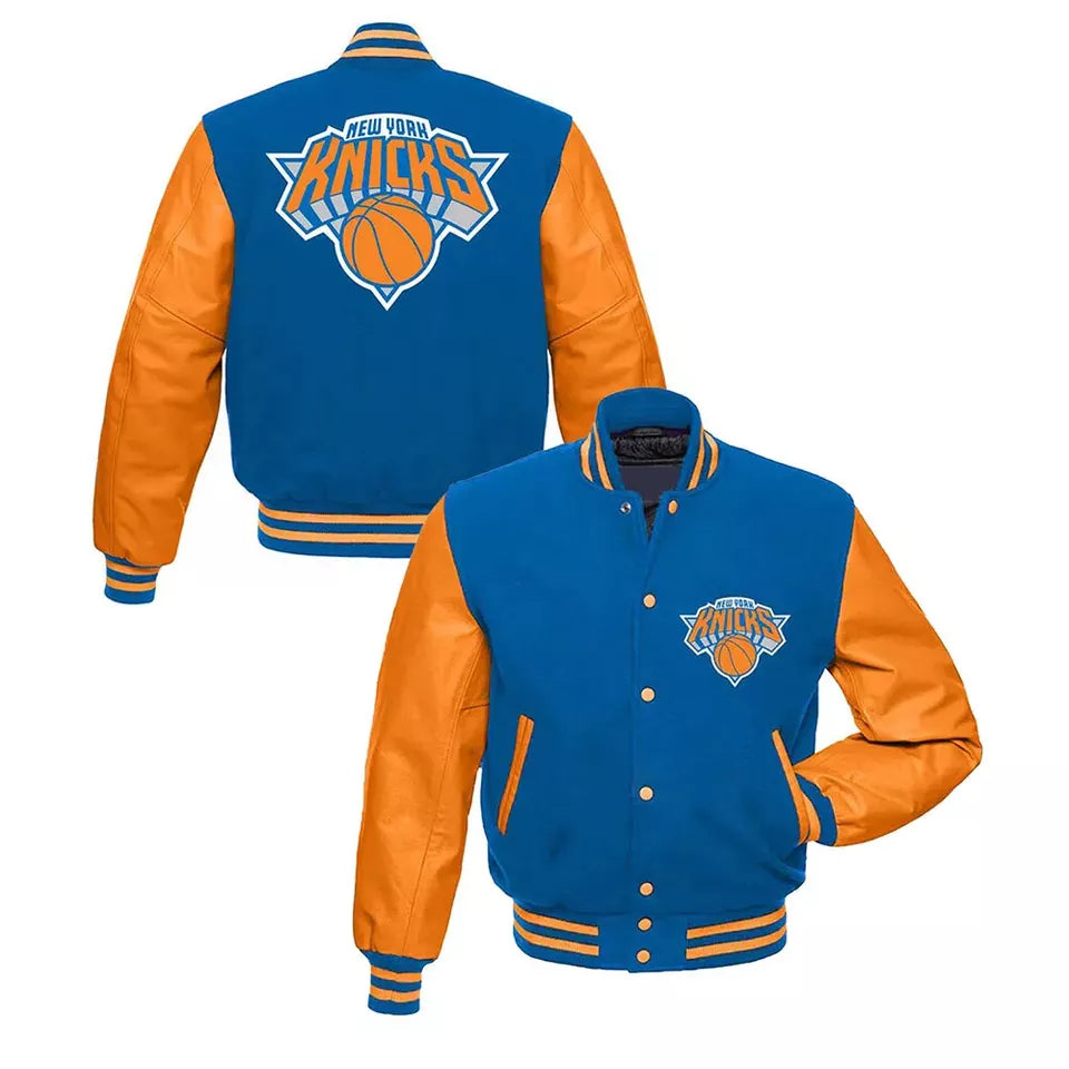 NY knicks Lettermen Varsity Jacket Wool And Genuine Leather