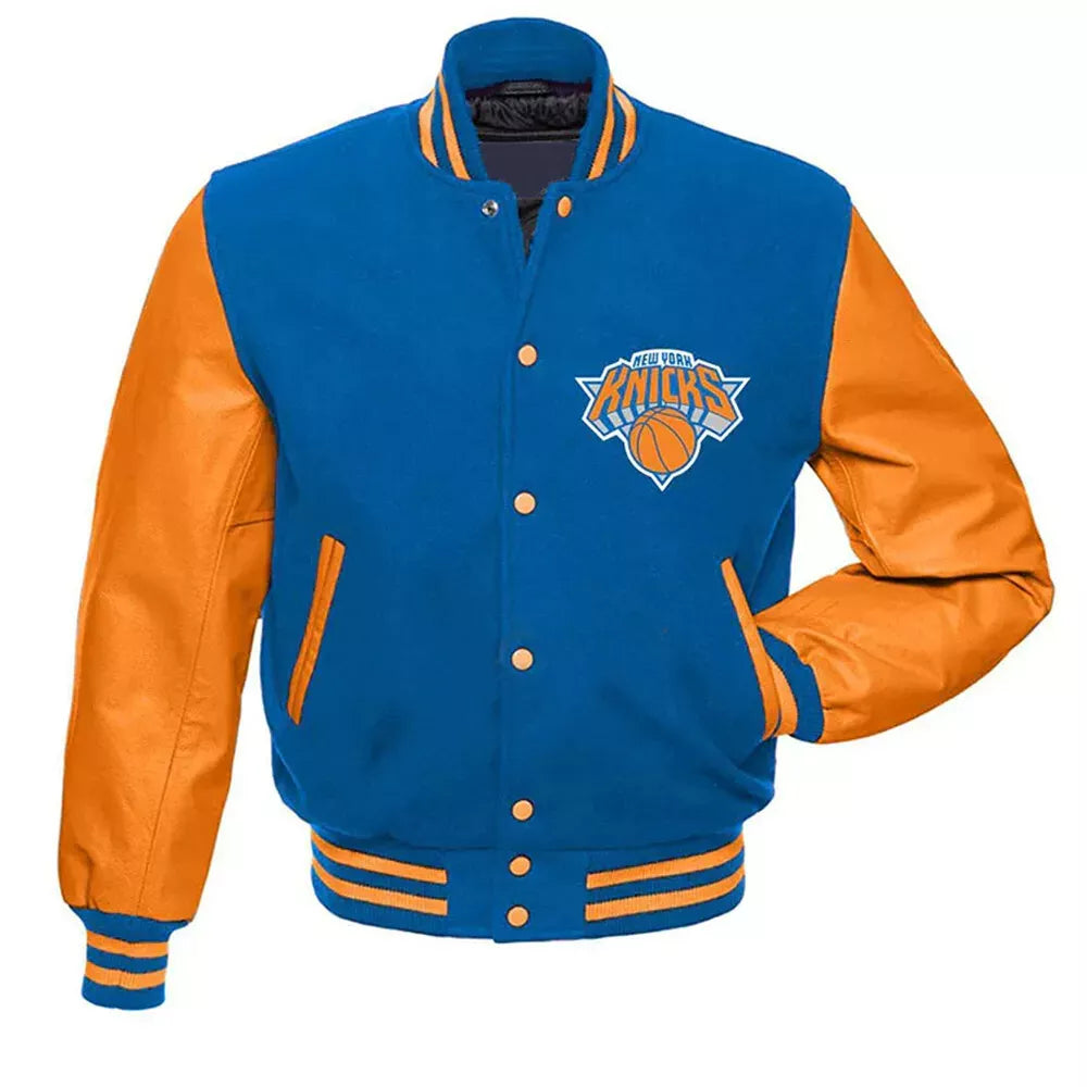 NY knicks Lettermen Varsity Jacket Wool And Genuine Leather