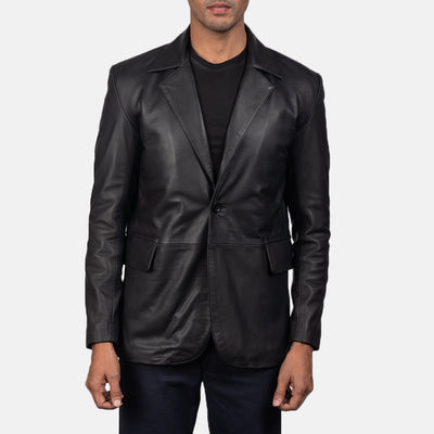 Men Daron Black Leather Blazer