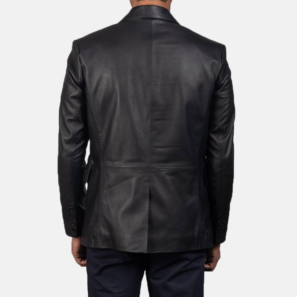 Men Daron Black Leather Blazer