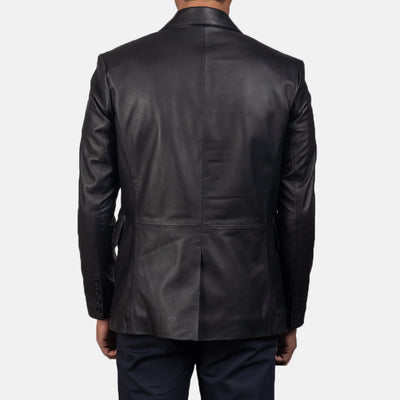 Men Daron Black Leather Blazer