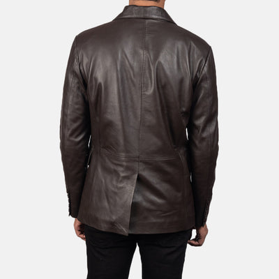 Men Daron Brown Leather Blazer