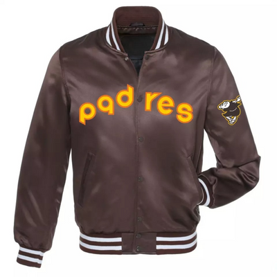 Men San Diego Padres Brown The Diamond Full-Snap Jacket with Embroidery logo - MLB