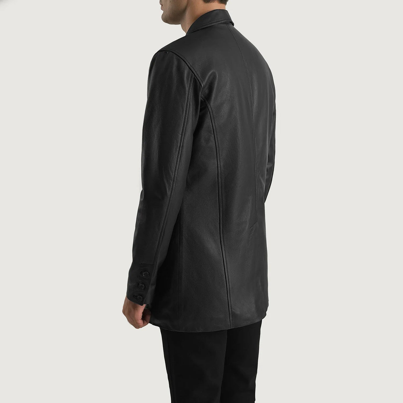 Men Ray Cutler Black Leather Blazer