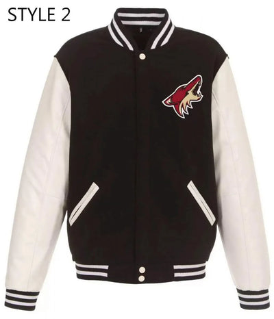 Arizona Coyotes Black and White Varsity Jacket - NHL