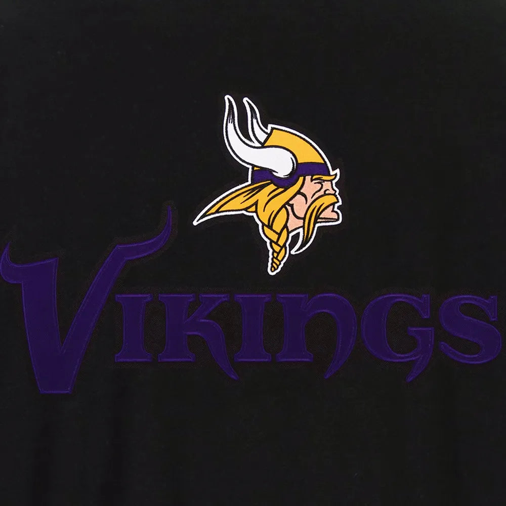 Minnesota Vikings Black & Gray Wool Varsity Jacket - NFL