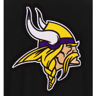 Minnesota Vikings Black & Gray Wool Varsity Jacket - NFL