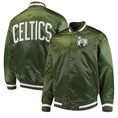 Boston Celtics Green Full-Snap Satin Jacket - NBA