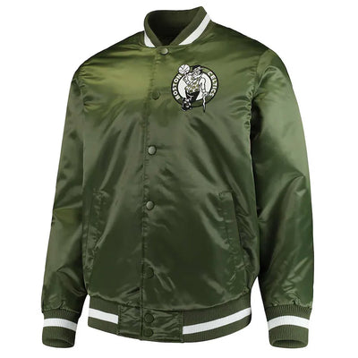 Boston Celtics Green Full-Snap Satin Jacket - NBA