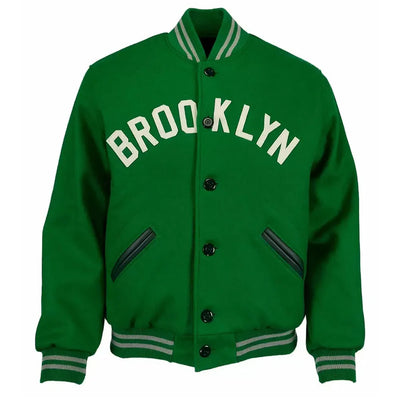 Brooklyn Nets Green Wool Varsity Jacket - MLB