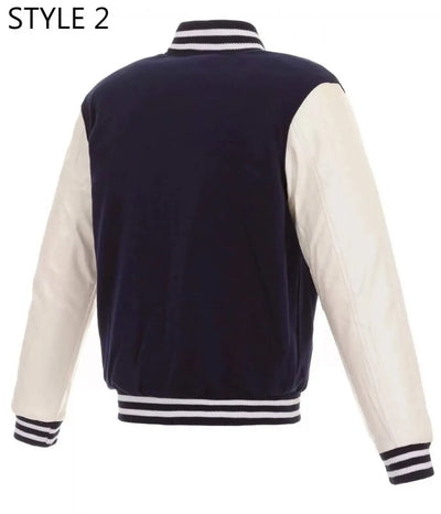 Men Buffalo Sabres Style 2 Navy and White Two Tone Varsity Jacket - NHL