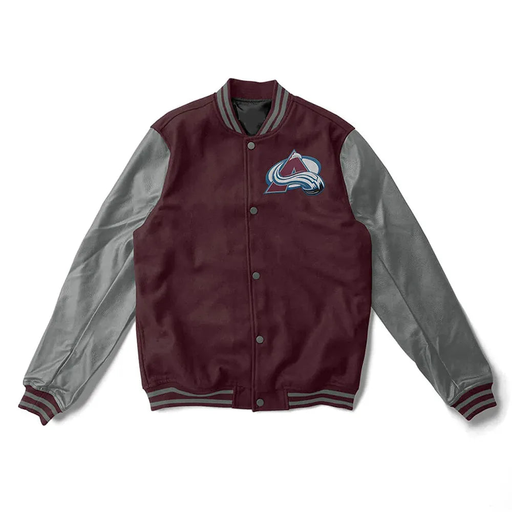 Colorado Avalanche Maroon and Gray Varsity Jacket - NHL