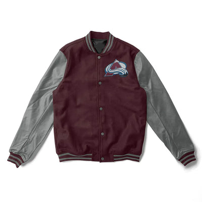 Colorado Avalanche Maroon and Gray Varsity Jacket - NHL