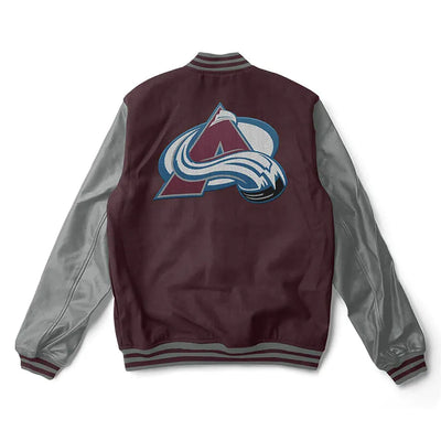 Colorado Avalanche Maroon and Gray Varsity Jacket - NHL