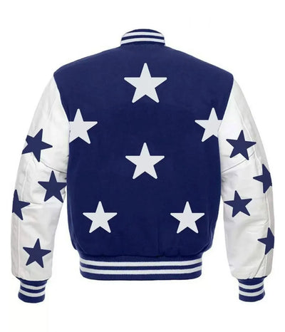 Dallas Cowboys Stars Royal Blue and White Varsity Jacket - NFL