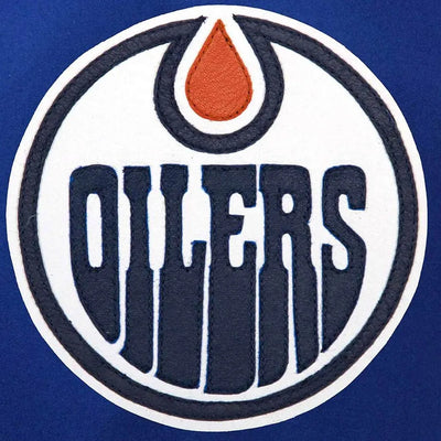 Men Edmonton Oilers Royal Blue and White Two-Tone Jacket - NHL