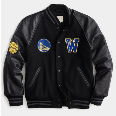 Golden State Warriors Black Varsity Jacket - NBA
