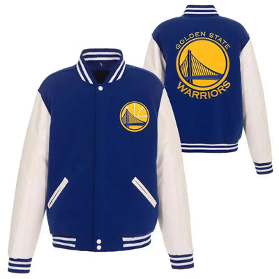 Golden State Warriors Royal and White Varsity Jacket - NBA