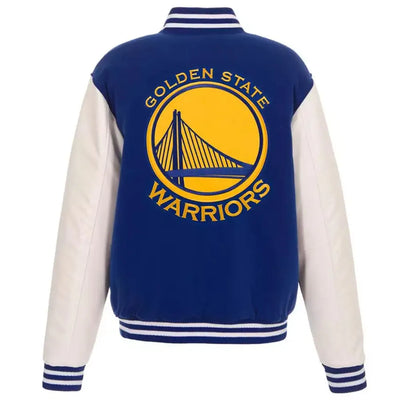 Golden State Warriors Royal and White Varsity Jacket - NBA