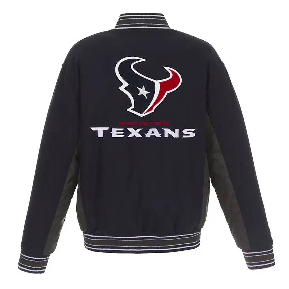 Houston Texans Charcoal and Navy Varsity Jacket - NFL