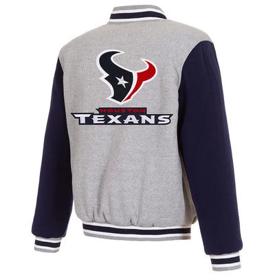 Houston Texans Gray and Navy Varsity Wool Jacket - NFL