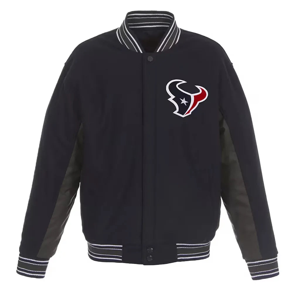 Houston Texans Charcoal and Navy Varsity Jacket - NFL