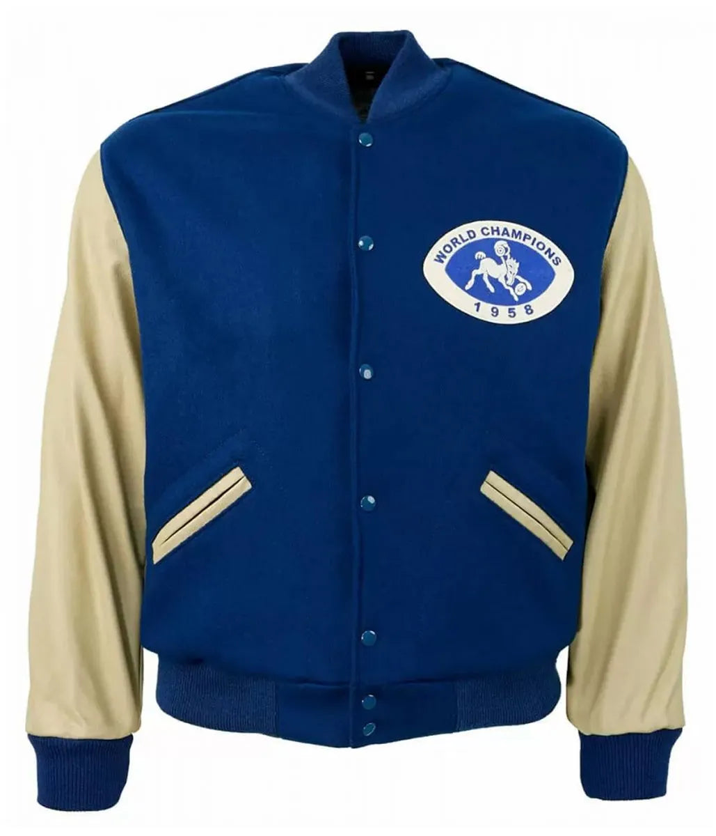 Men Indianapolis Colts 1958 Blue Varsity Jacket - NFL