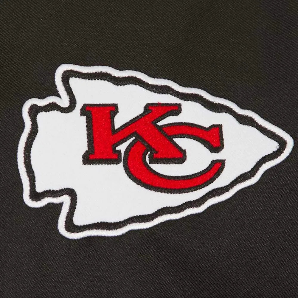 Kansas City Chiefs Poly Twill Black Varsity Jacket - NFL
