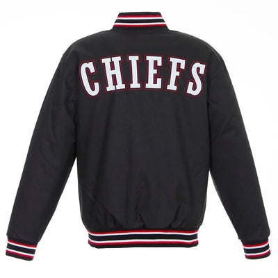 Kansas City Chiefs Poly Twill Black Varsity Jacket - NFL