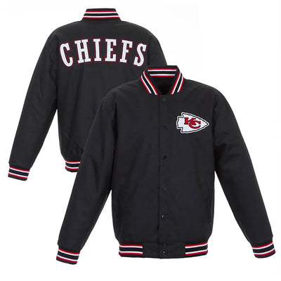 Kansas City Chiefs Poly Twill Black Varsity Jacket - NFL