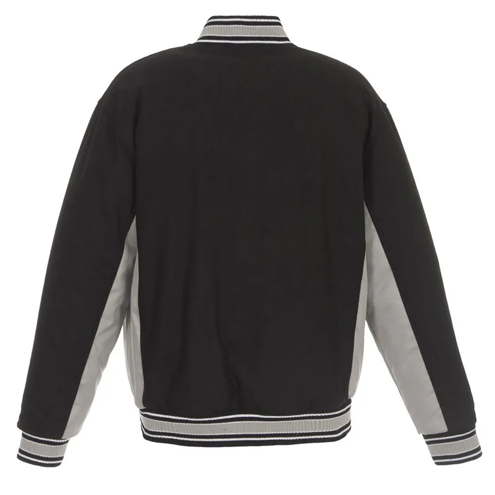 Men Miami Marlins Accent Varsity Black Wool Jacket - MLB