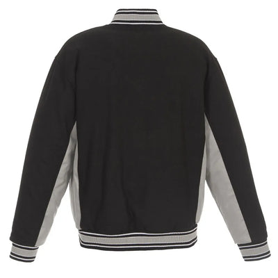 Men Miami Marlins Accent Varsity Black Wool Jacket - MLB