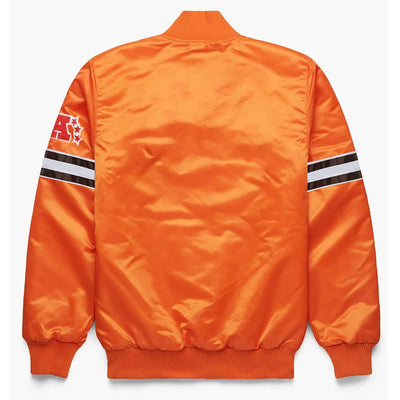 Men Pick and Roll Denver Broncos Orange Satin Jacket - NFL
