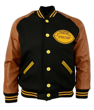 1955 Pittsburgh Steelers Varsity Brown and Black Jacket - NFL