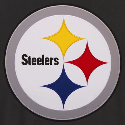 Men Pittsburgh Steelers Black and Gray Varsity Wool Jacket - NFL