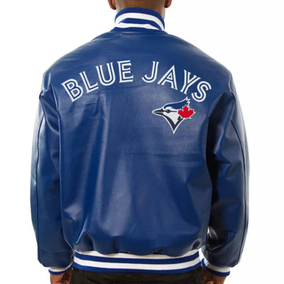 Men Toronto Blue Jays Letterman Varsity Jacket Genuine Sheep Leather - MLB